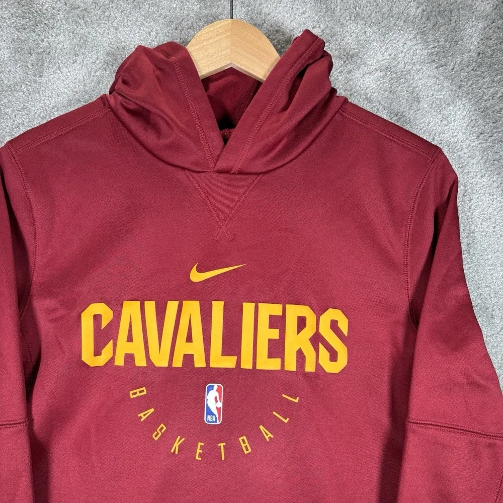 Nike Cleveland Cavaliers Hoodie Sweatshirt Youth Boys L Pullover Red Dri Fit NBA